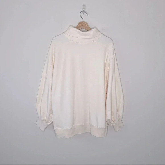 LIT Whisper Oversized Turtleneck Sweatshirt minimalist comfy beige aesthetic - Picture 7 of 13